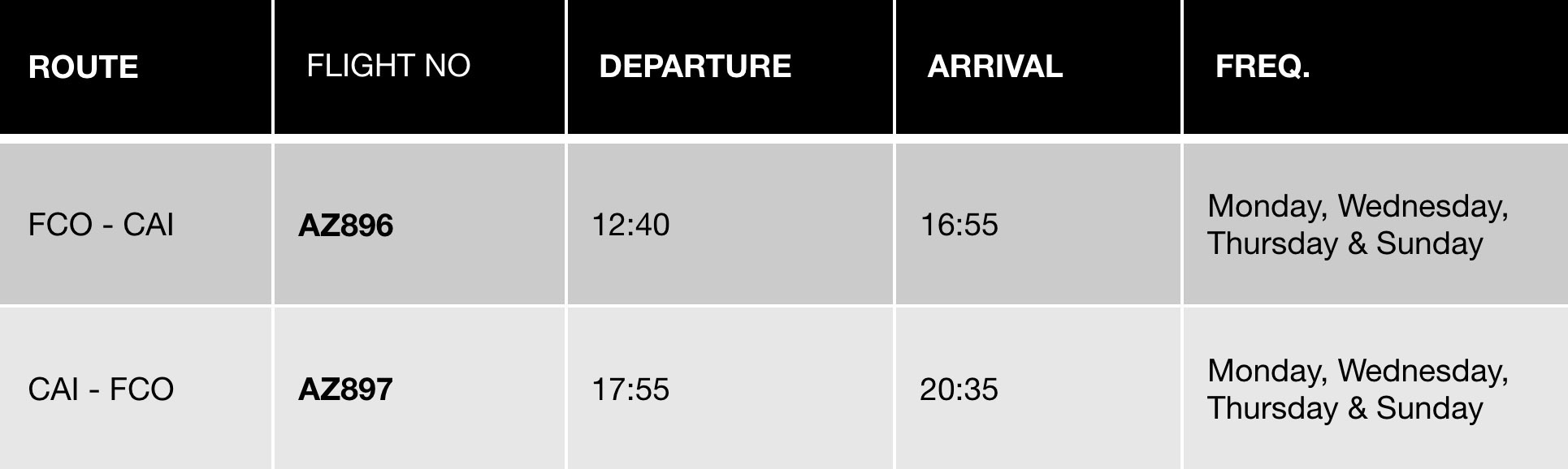 ITA AIRWAYS News: Egypt Winter Schedule 2022/2023